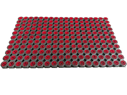 Super Strong z drenażem wypełnienie szczoteczkami w każdym oczku kolor czerwony