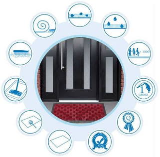 Wycieraczka LOTA OUTDOOR - kolor czerwony