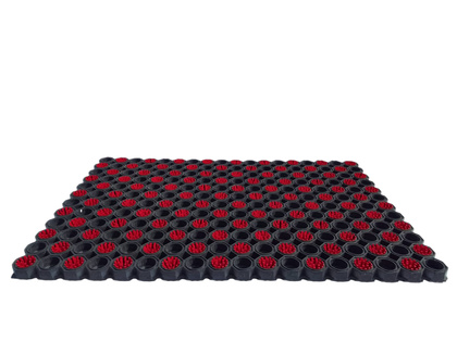 Super Strong z drenażem wypełnienie szczoteczkami co 2 oczko kolor czerwony