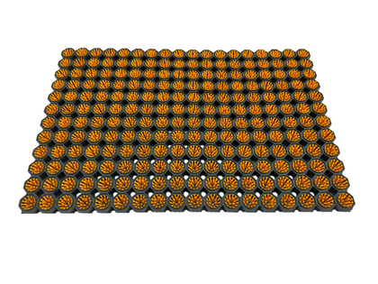 Super Strong z drenażem wypełnienie szczoteczkami w każdym oczku kolor żółty