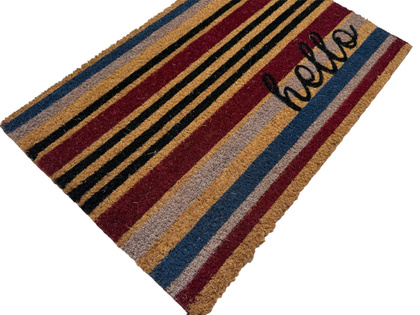 Maty kokosowe modułowe - hello czerwone paski