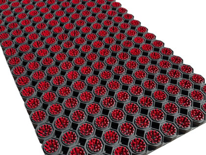 Super Strong z drenażem wypełnienie szczoteczkami w każdym oczku kolor czerwony