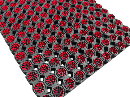 Super Strong z drenażem wypełnienie szczoteczkami w każdym oczku kolor czerwony